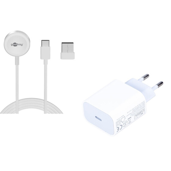 Apple Watch Series 3 Ladekabel mit Ladegerät 20W, Länge 1,0m